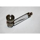 Metal Silver Plated Smoking Pipe 2.5"